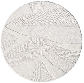 Dekorstudio Moderný okrúhly koberec LOUNGE 0629 - krémový Priemer koberca: 120cm