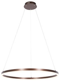 Dizajnové závesné svietidlo bronzové 80 cm vrátane LED 3-stupňovo stmievateľné - Anello