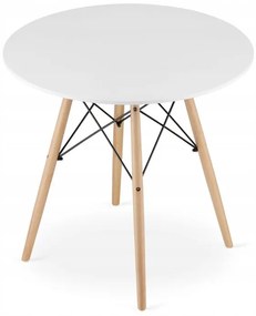Jedálenská zostava TODI 80cm okrúhly stolový set biely+ 4 stoličky MARK biele