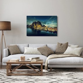 Obraz rybárskej dediny v Nórsku (90x60 cm)