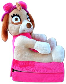 Detské plyšové rozkladacie kresielko PSÍK - ružové