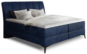 Manželská posteľ Boxspring 180 cm Alberto (tmavomodrá) (s matracmi). Akcia -13%. Vlastná spoľahlivá doprava až k Vám domov. 1027394