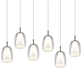 Závesné svietidlo v striebornej farbe so skleneným tienidlom Barret – Trio Select