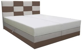 Manželská posteľ 160 cm Boxspring Marion Comfort (hnedá + svetlosivá) (s roštom a matracom). Vlastná spoľahlivá doprava až k Vám domov. 1056247