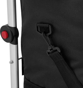 Nákupný vozík 3 v 1 na schody - objem 56 l, čierny