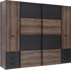 XXXLutz ŠATNÍKOVÁ SKRIŇA, čierna, farba duba, 270,3/223/61,2 cm Carryhome - Skrine - 000687019001