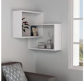 Rohová nástenná polica RING 68x68 cm biela