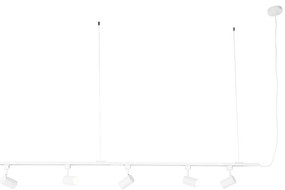 Moderný 1-fázový závesný koľajnicový systém s 5 reflektormi biely - Jeana