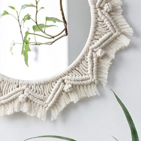 Tutumi REA, nástenné zrkadlo Boho 50cm(zrkadlo 34cm), 322049, HOM-03005