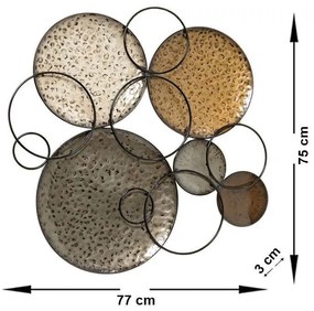 Kovová dekorácia na stenu Fiore 77x75 cm