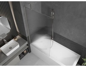 Mexen Next, 1-krídlová vaňová zástena 90 x 150 cm, 6mm sklo Ribs, oceľová, 895-090-000-00-09-97