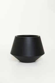 Okrúhly kvetináč BERBELIT, sklolaminát, výška 30 cm, čierny