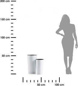 PLASTOVÝ KVETINÁČ URBANIKA RIFLO 25,5X46,5 CM+19,5X36,5 CM BIELA