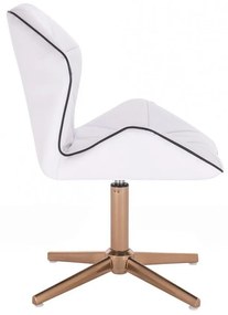 LuxuryForm DESIGN Stolička MILANO MAX na zlatom kríži - biela
