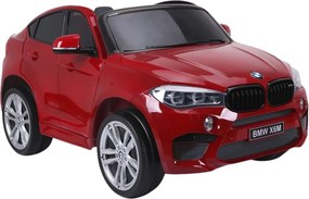 LEAN CARS Elektrické autíčko BMW X6M pre deti červené lakované LED MP3