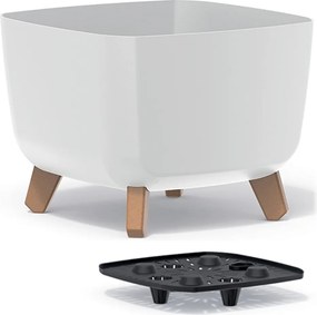 Plastový kvetináč na nožičkách DGQL300 29 cm - biela