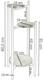 Stojan na kvety TRETORRI čierny mramor