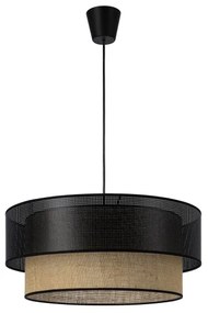 Závesný luster BORHO na lanku 1xE27/60W/230V čierny/juta