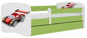 Letoss Detská posteľ BABY DREAMS 180/80- Pretekárske auto Zelená S matracom Bez uložného priestoru