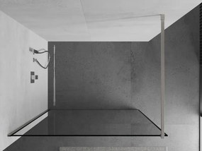 Mexen Kioto, sprchová zástena Walk-In 60 x 200 cm, 8mm číre sklo čierny vzor, brúsená oceľ profil,  800-060-101-97-70