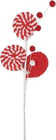 Bielo-červený vianočný zápich lízanky Lollipop - 12*1*42 cm