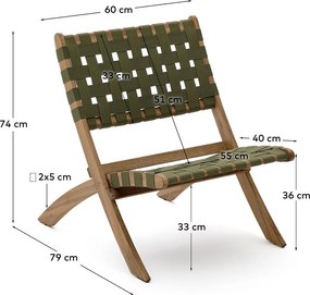 Zelené drevené záhradné kreslo Chabeli – Kave Home