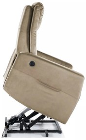 Elektrické polohovací křeslo Adonis Velvet tmavě béžové