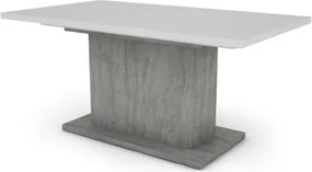 Jedálenský stôl Paulo 160x90 cm, biely/beton, rozkladací%