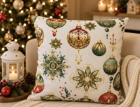 INTERMEDIC SK Obliečka na vankúš Vianočná guľa 40x40 cm – 1+1 ZADARMO