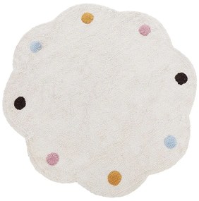 Okrúhly detský bavlnený koberec ⌀ 120 cm béžový DUREVI Beliani
