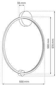 Nástenné LED svietidlo Saturno2, 1x LED 25w, 4000k, b