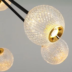 LED luster na tyči GELA 12xLED/5W/230V 3000K čierna/zlatá