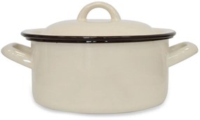 Kastról smalt + pokr.22cm/4,0L bez dekoru, béžový KLC