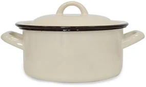 Kastról smalt + pokr.22cm/4,0L bez dekoru, béžový KLC