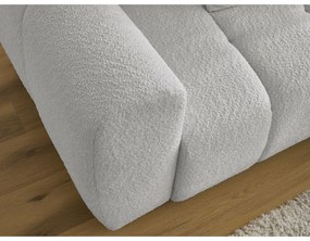 Svetlosivá rozkladacia/s úložným priestorom rohová pohovka z textílie buklé (pravý roh/s leňoškou) Roxelane – Bobochic Paris