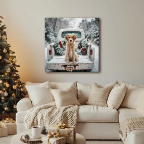 Vianočný obraz roztomilý pózujúci pes