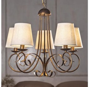 ONLI - Luster na reťazi POMPEI 5xE14/6W/230V bronzová