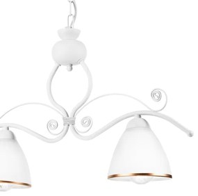 Luster na reťazi RETRO 2xE27/60W/230V matná biela