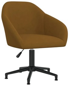 Otočná kancelárska stolička hnedá zamatová 3089702