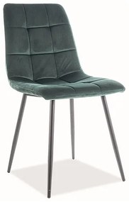 Jedálenská stolička Mila Velvet, zelená / čierna