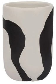 Čierno-biely keramický kelímok na zubné kefky Icon - Mette Ditmer Denmark