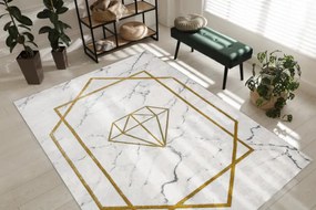 Koberec EMERALD exkluzívny 1019 glamour, styl diament, marmur krém / zlatý