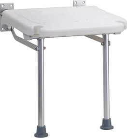 Bemeta Design HELP: Sprchové sedadlo, sklopné, s nohou, hliník, mat, biely plast - 353125033