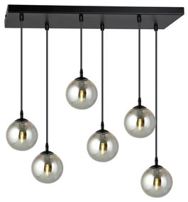 Luster na lanku COSMO 6xE14/10W/230V čierna/šedá