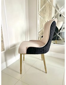 STOLIČKA DALIA BÉŽOVÁ + ČIERNA + ZLATÉ NOHY