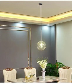 Toolight Toolight, sklenené guľové závesné stropné svietidlo 20cm, 1xG4, APP1685-1CP, chróm, OSW-04305