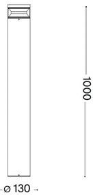 Ideal Lux - LED Vonkajšia lampa BOEING LED/14W/230V 100 cm IP65 antracit