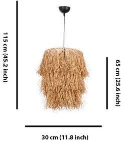 Závesný luster na lane TASSEL 1xE27/40W/230V rafia