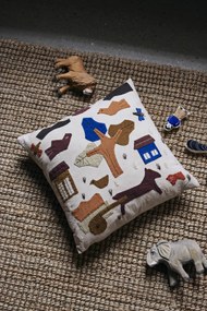 Ferm Living Vankúš z organickej bavlny Village OffWhite 40 x 40 cm