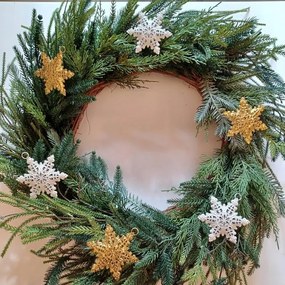 DECOLED Kovové vločky, 3 kusy, 10 x 7,7 cm, biele